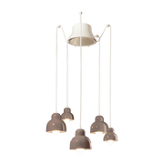 5-bulb brown ceramic pendant moka 15x16cm Berimbau - Ferroluce