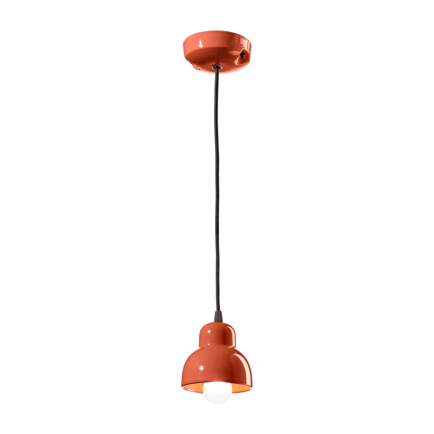 Lámpara colgante de cerámica pokè naranja 11x14cm Berimbau - Ferroluce