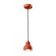 Ceramic pendant lamp orange pokè 11x14cm Berimbau - Ferroluce