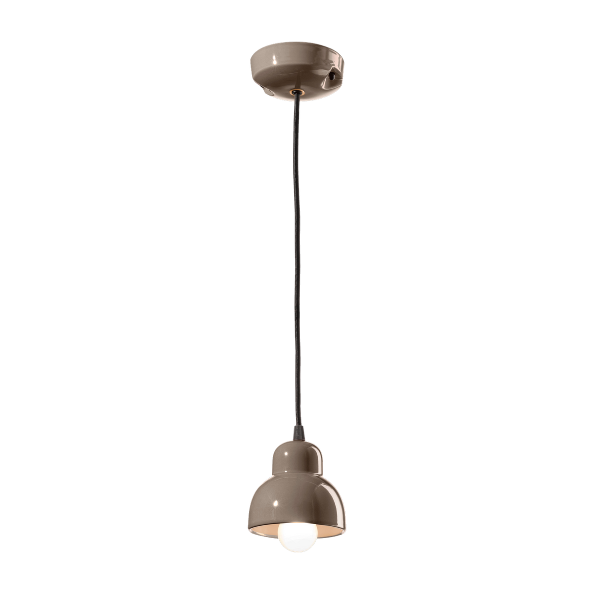 moka Lámpara colgante de cerámica marrón 11x14cm Berimbau - Ferroluce