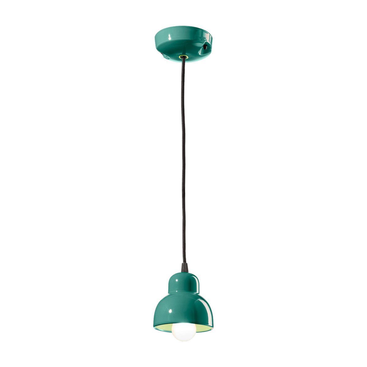 Suspension en céramique turquoise 11x14cm Berimbau - Ferroluce