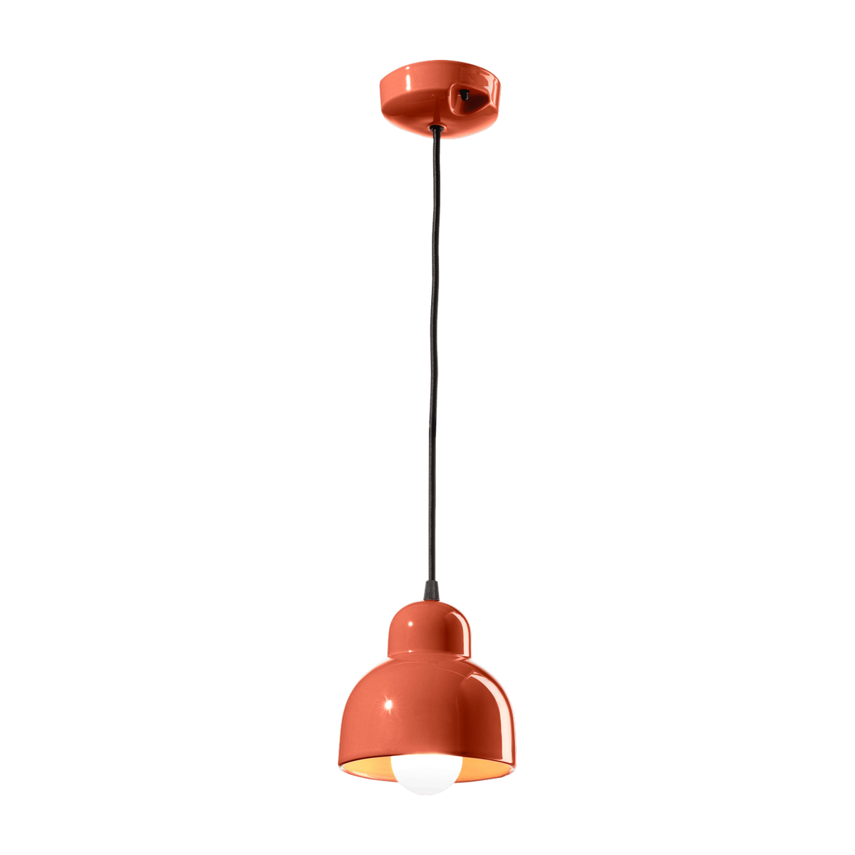 Suspension en céramique orange pokè 15x16cm Berimbau - Ferroluce