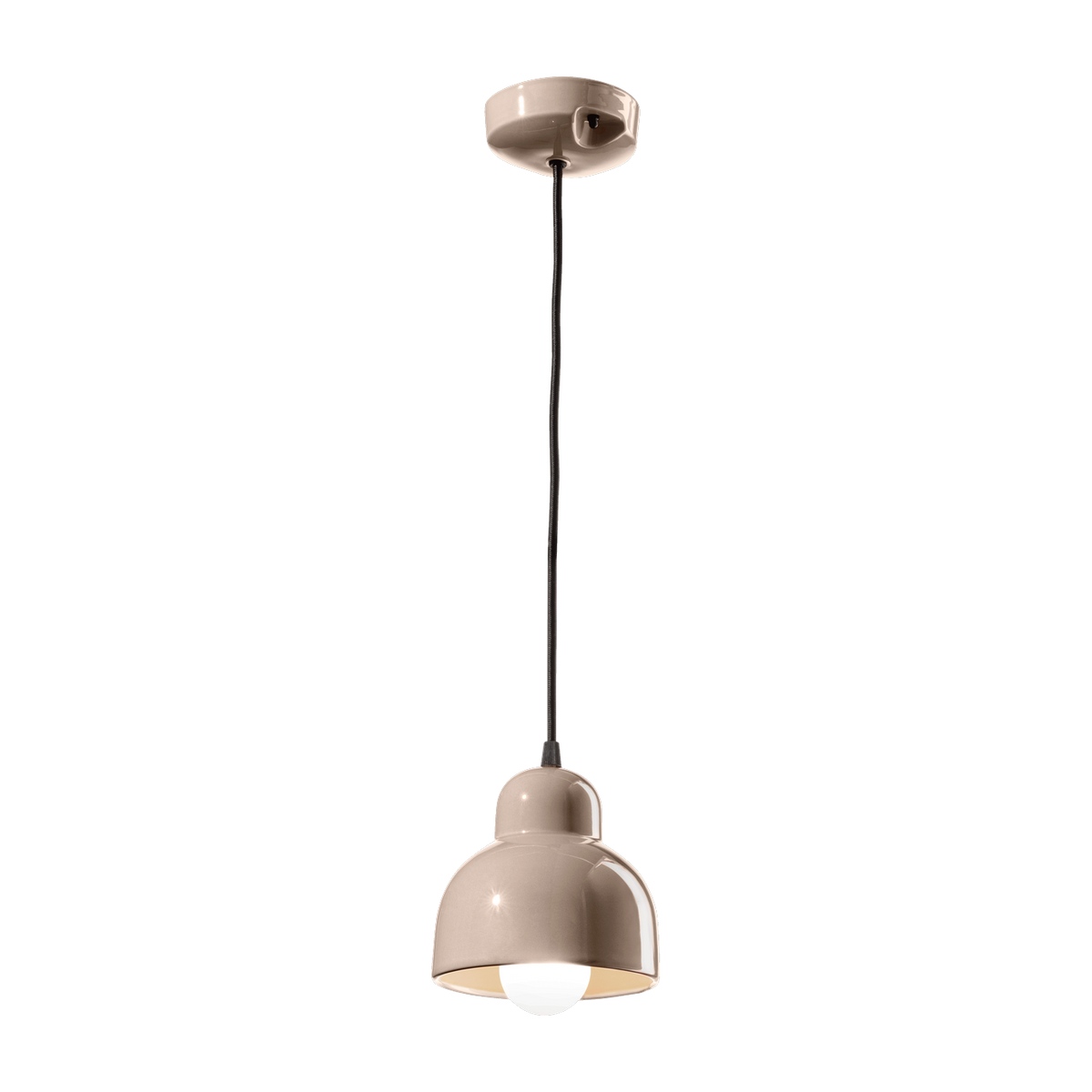 Lámpara colgante de cerámica gris arena 15x16cm Berimbau - Ferroluce