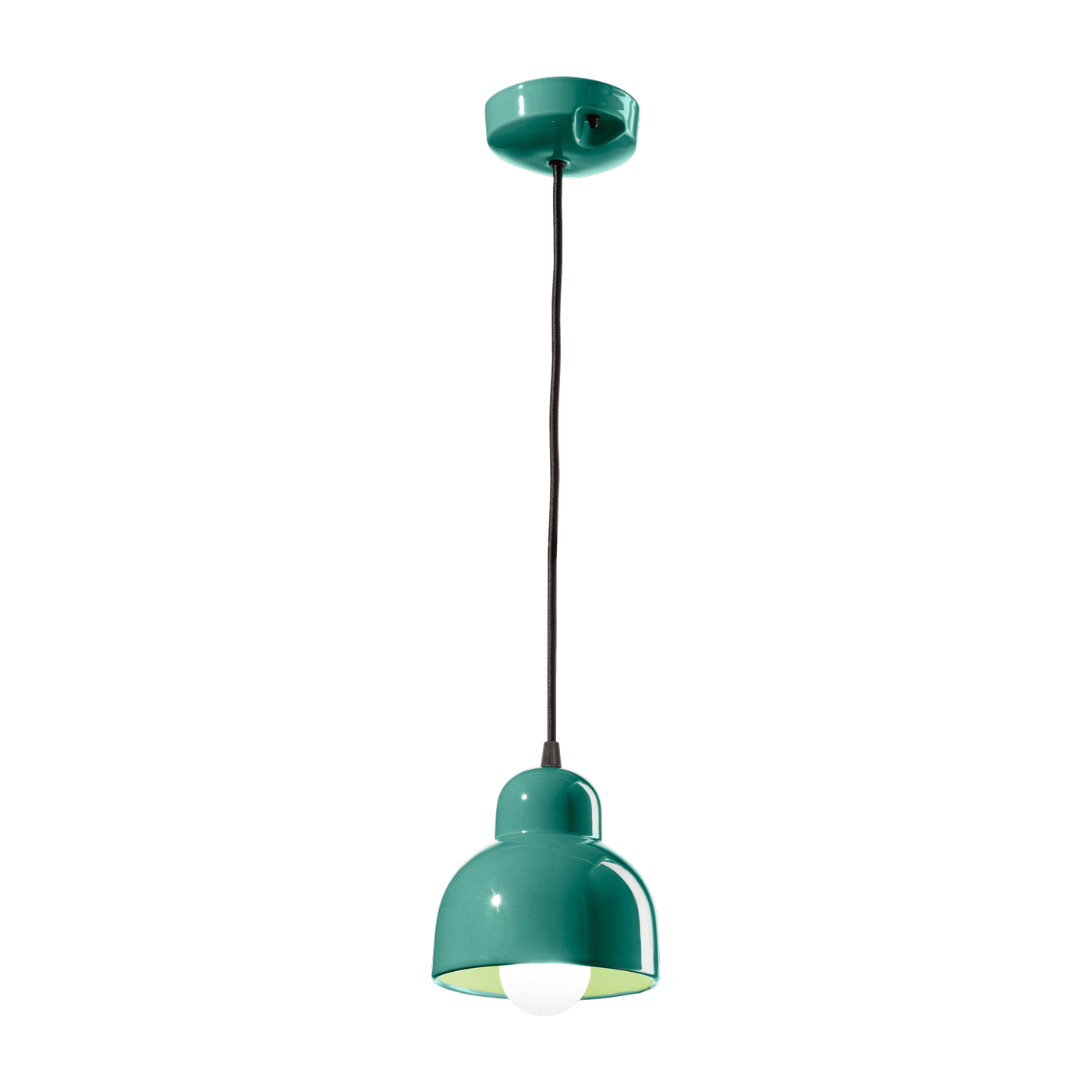 Lámpara colgante de cerámica turquesa 15x16cm Berimbau - Ferroluce