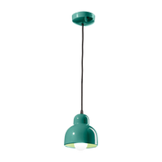 Turquoise ceramic pendant light 15x16cm Berimbau - Ferroluce