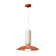 Pokè orange and cream ceramic pendant 40x36cm Pau - Ferroluce