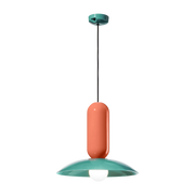Turquoise and orange ceramic pendant pokè 40x36cm Pau - Ferroluce