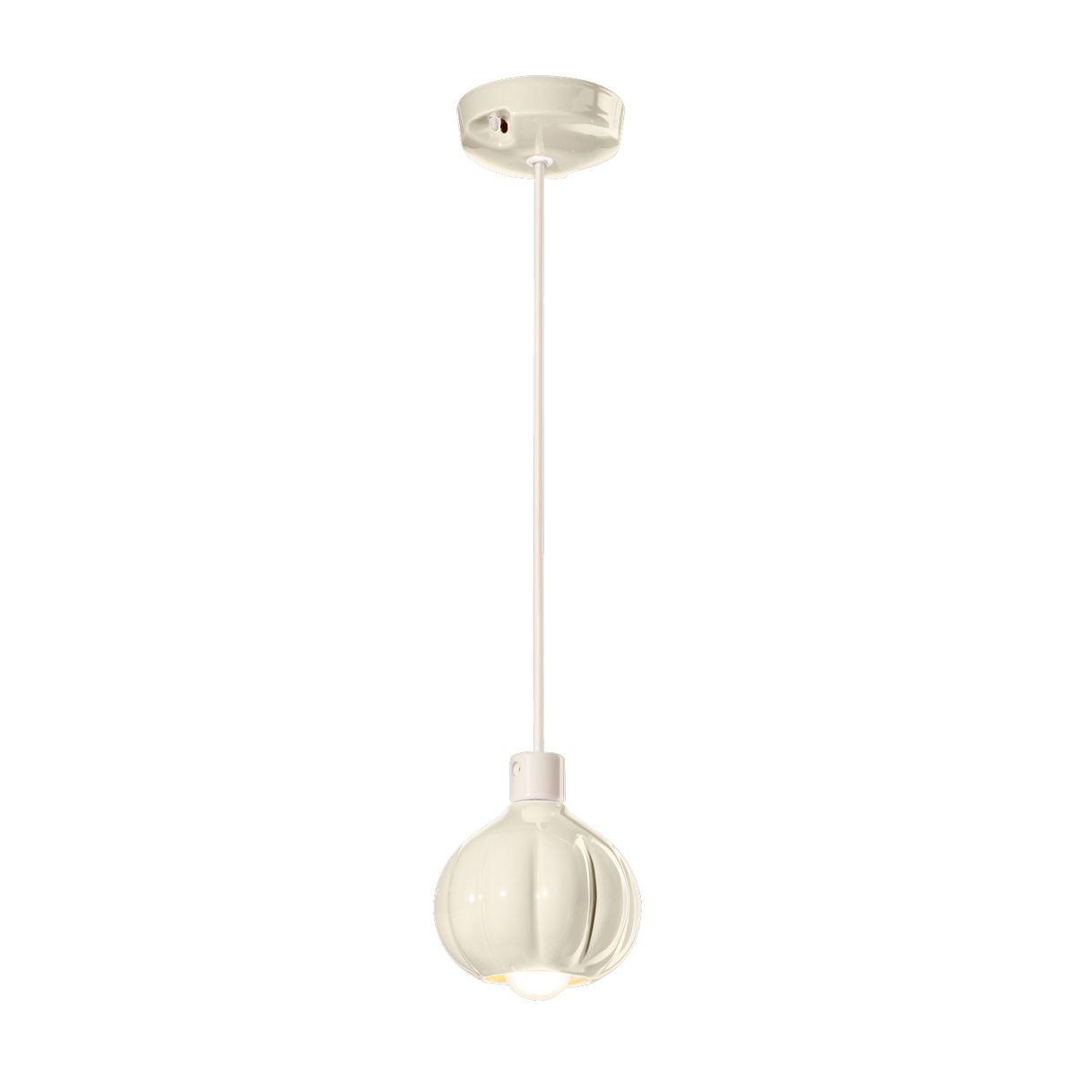 Suspension en céramique crème 13x14cm Afoxé - Ferroluce