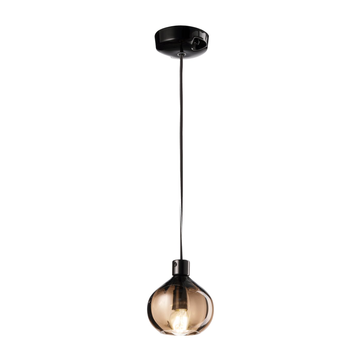13x14cm Afoxé ceramic and bronze glass pendant - Ferroluce