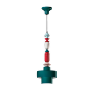 Lariat petrol green ceramic pendant 28x74cm - Ferroluce