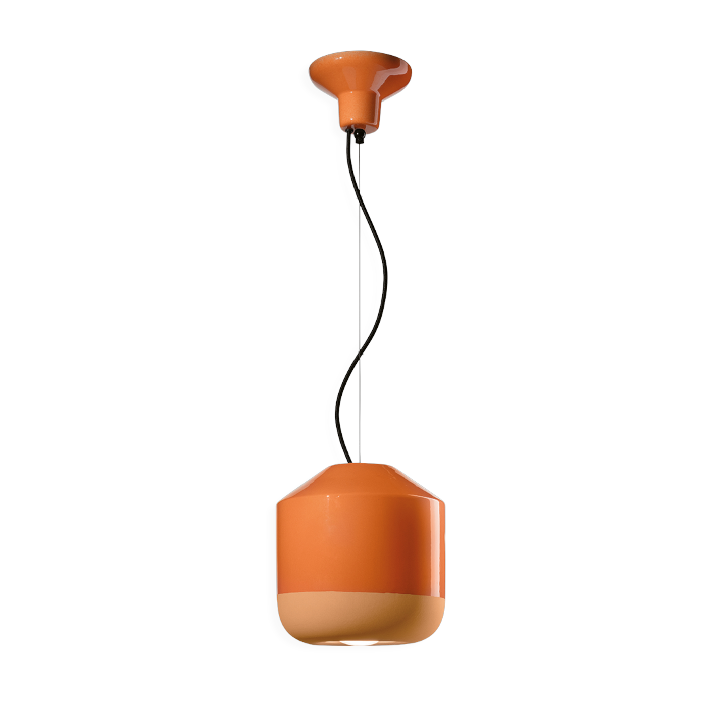 Peach orange ceramic pendant 24x25cm Bellota - Ferroluce