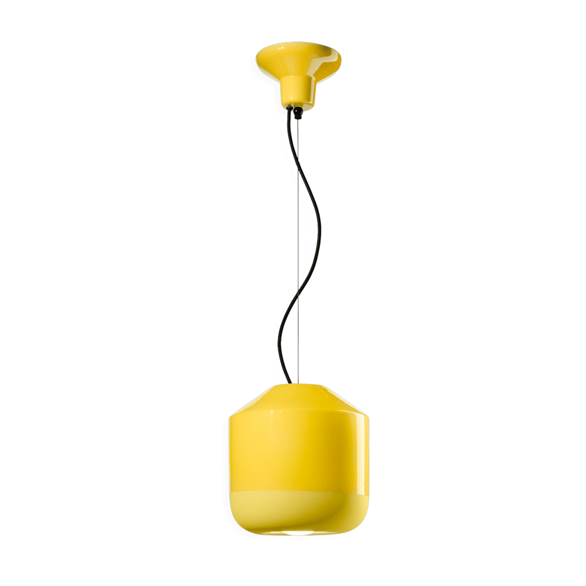 Lemon yellow ceramic pendant 24x25cm Bellota - Ferroluce