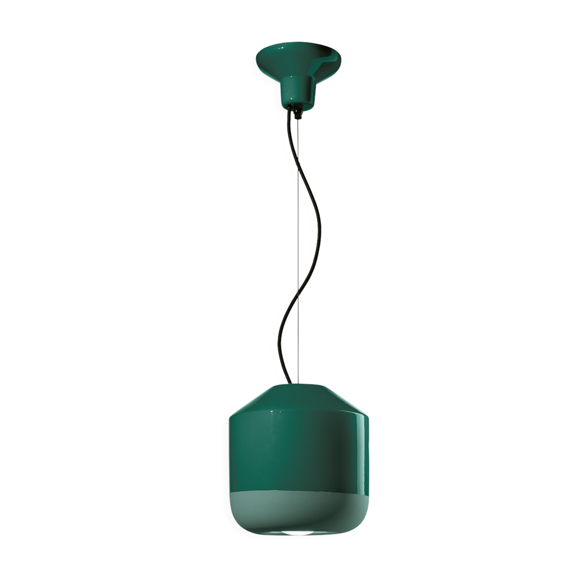 Bottle green ceramic pendant 24x25cm Bellota - Ferroluce