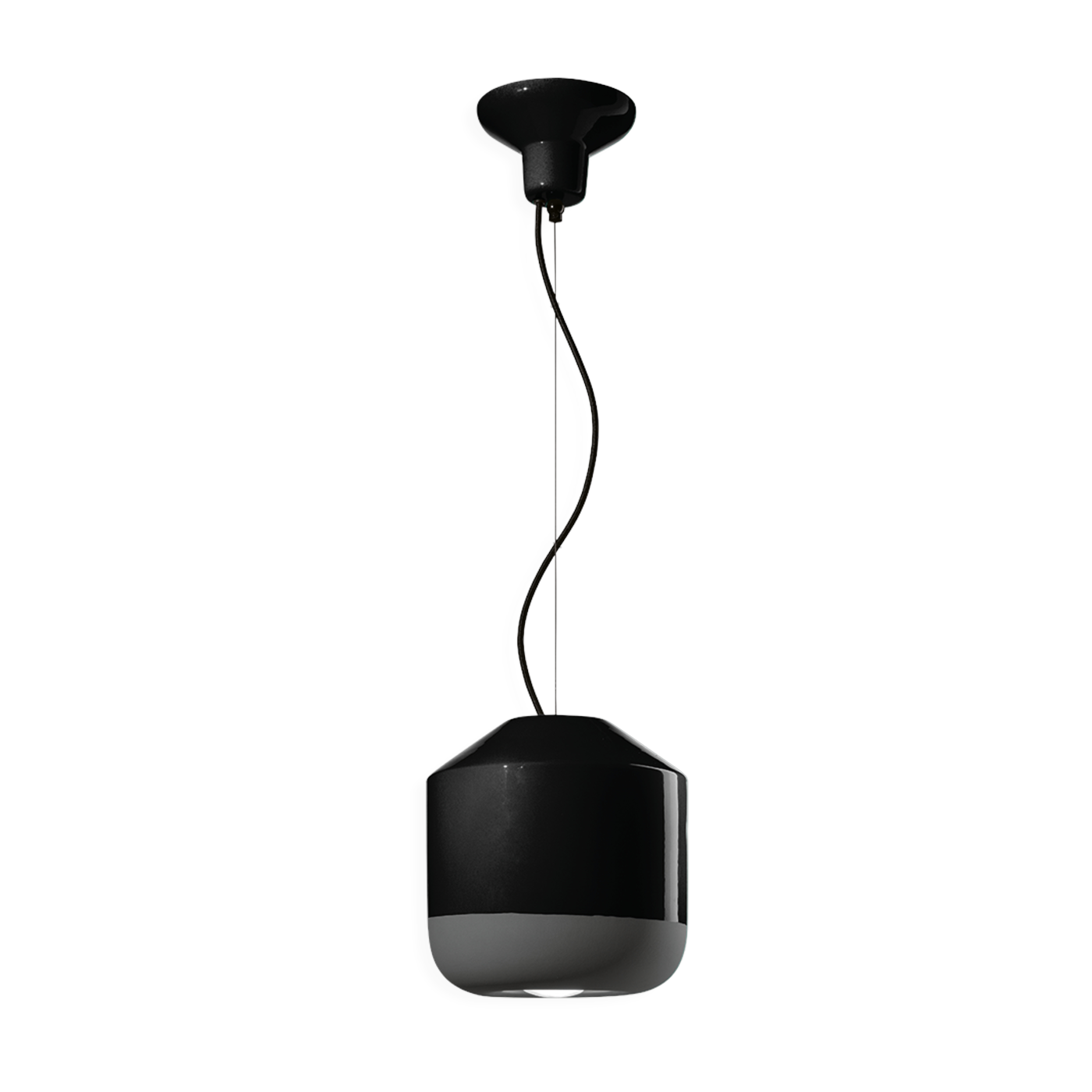 Black ceramic pendant charbon 24x25cm Bellota - Ferroluce