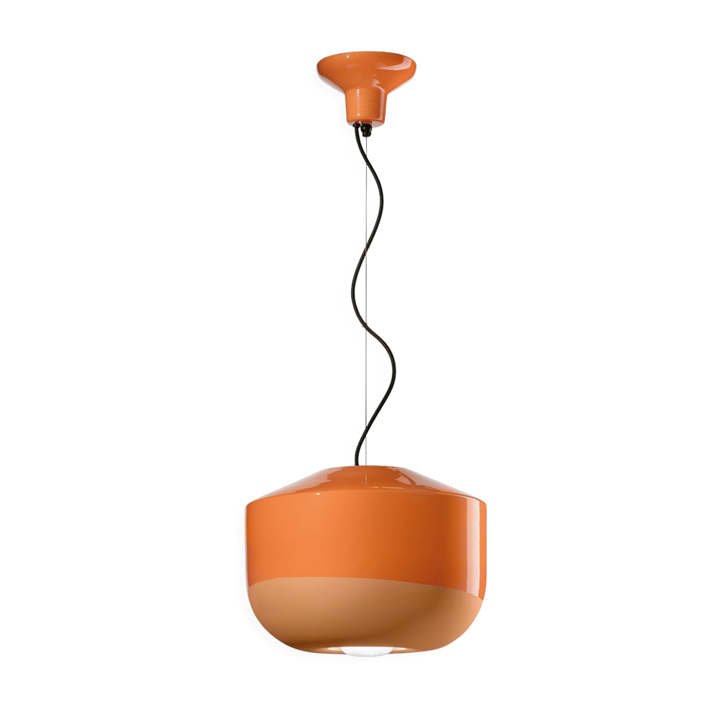 Peach orange ceramic pendant 35x28cm Bellota - Ferroluce