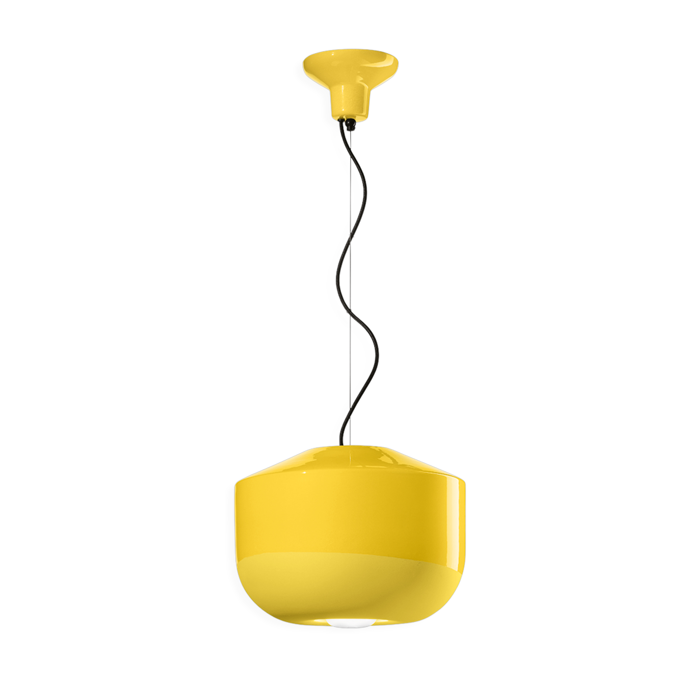 Lemon yellow ceramic pendant 35x28cm Bellota - Ferroluce