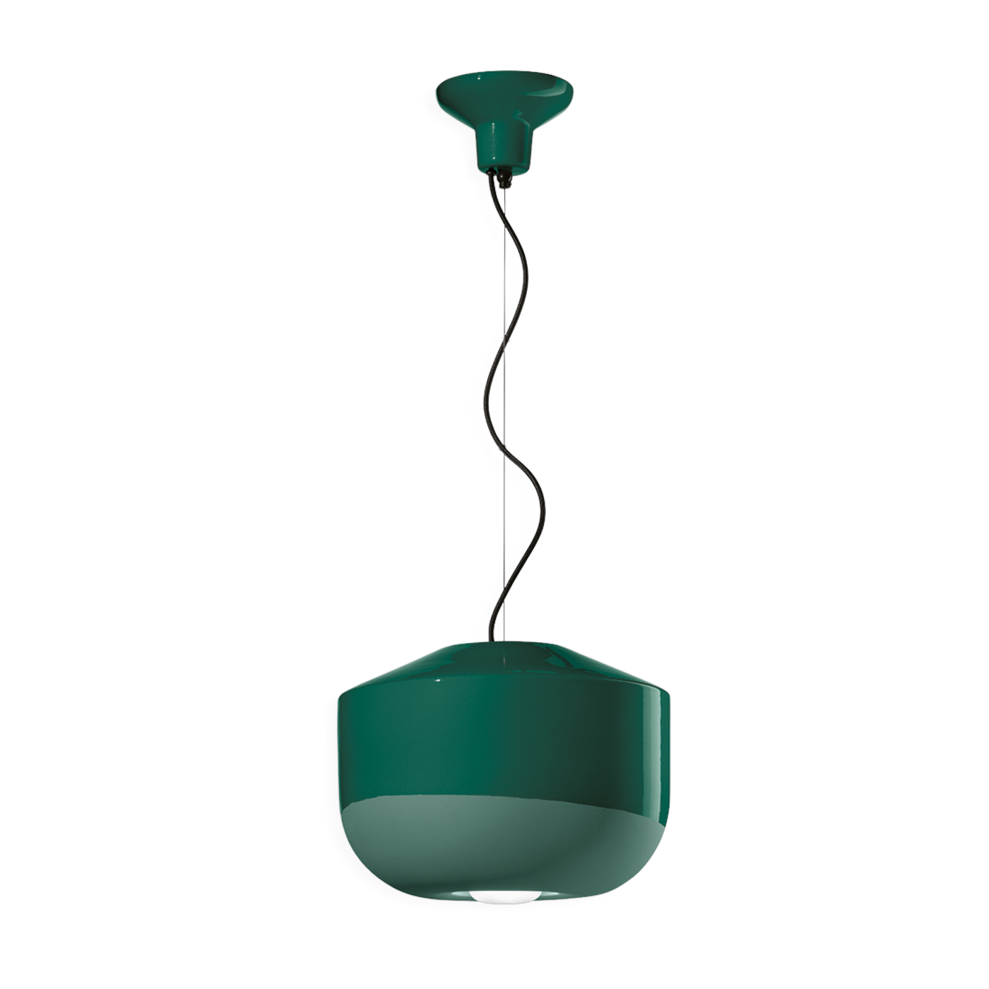 Bottle-green ceramic pendant 35x28cm Bellota - Ferroluce