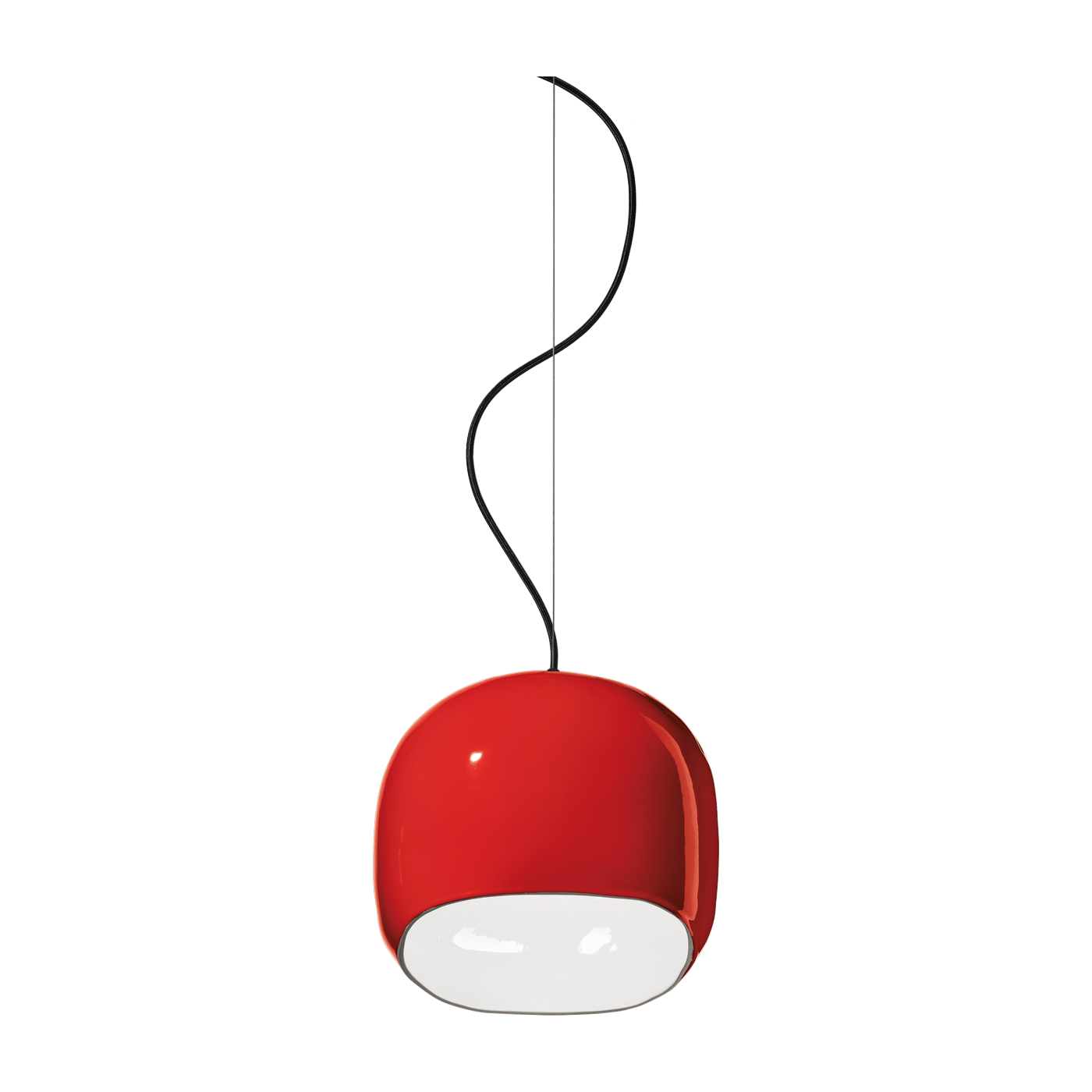 Red ceramic pendant 29x30cm Ayrton - Ferroluce