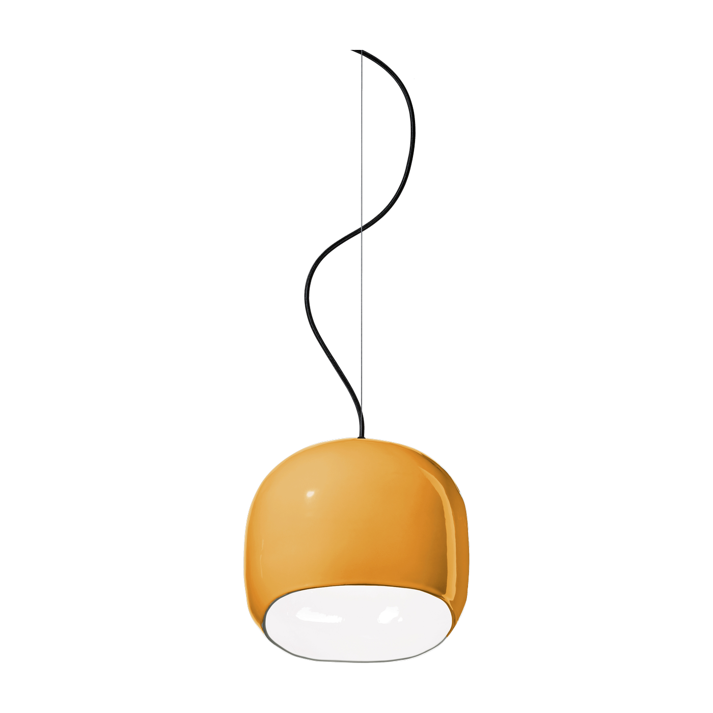 Yellow ceramic hanging lamp 29x30cm Ayrton - Ferroluce