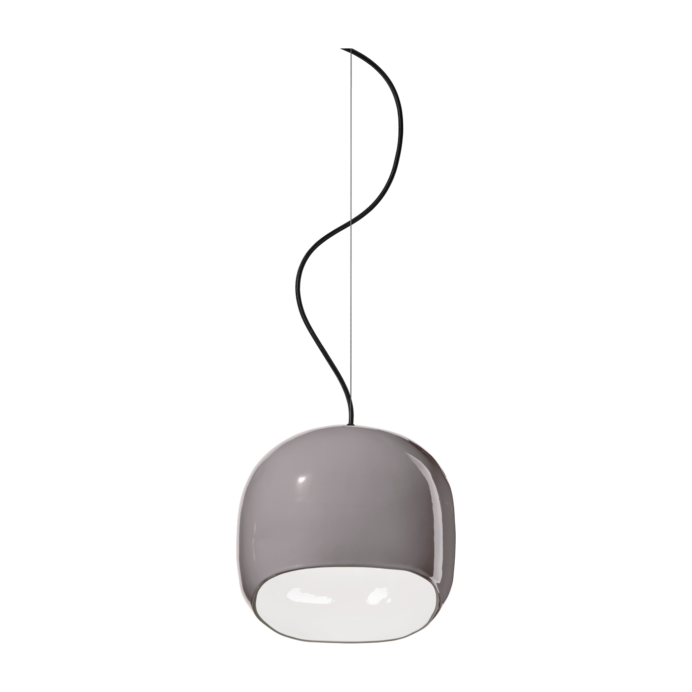Grey ceramic pendant 29x30cm Ayrton - Ferroluce