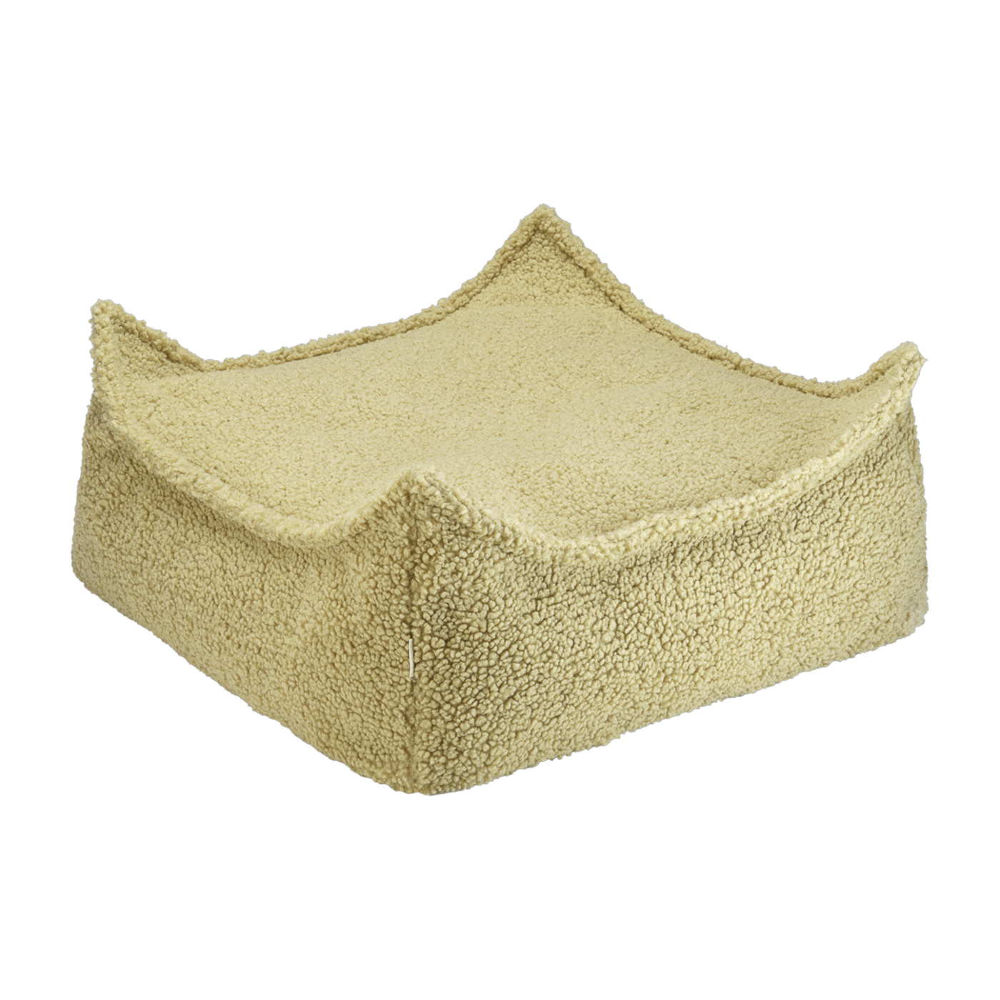 puf cuadrado sherpa rizado matcha 60x60cm Beanbgas - Wigiwama