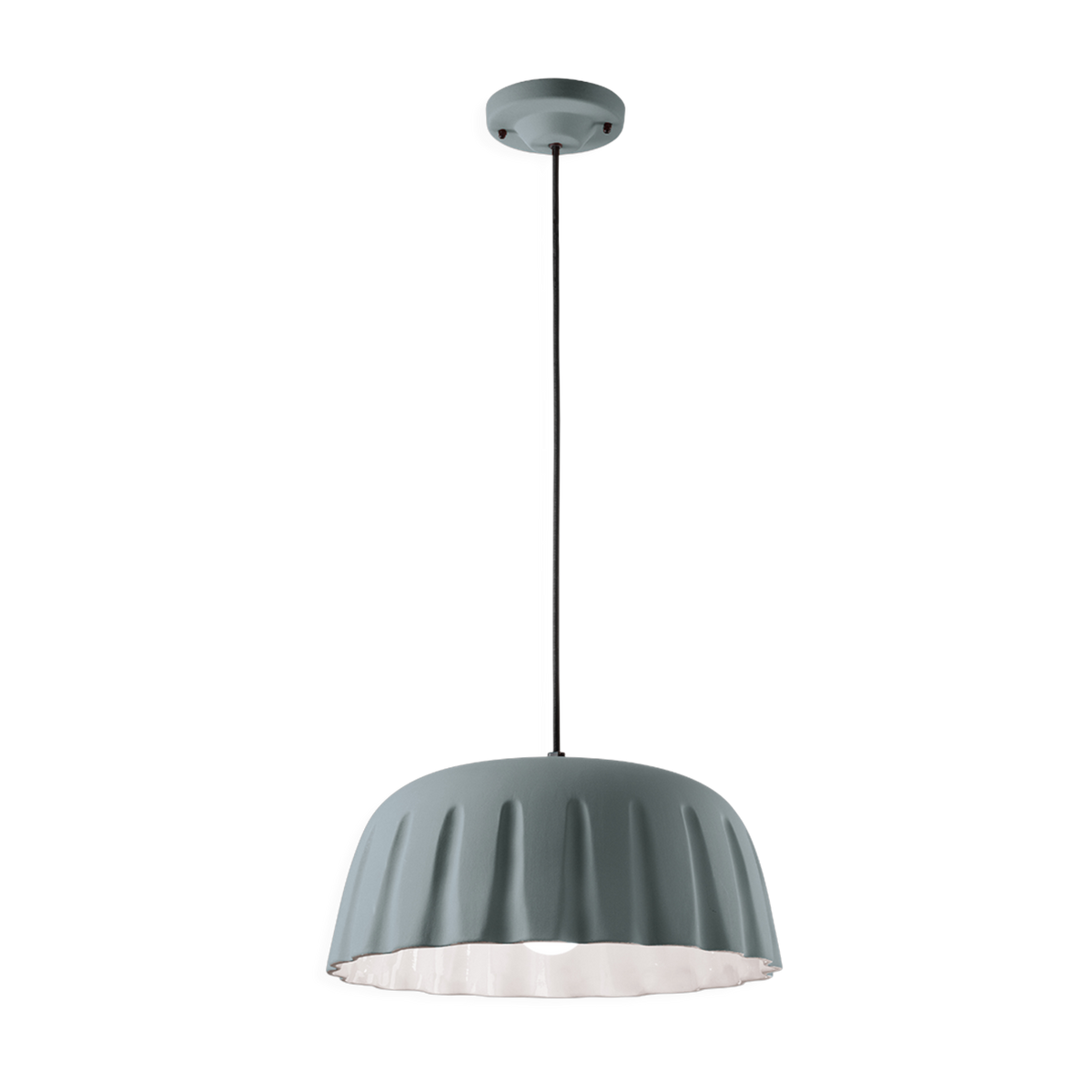 Grey ceramic pendant 40x18cm Madame Grès - Ferroluce