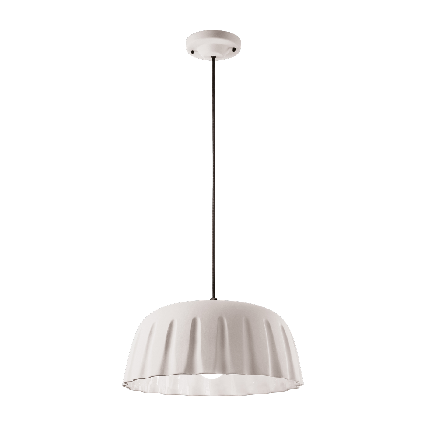 Natural white ceramic pendant 40x18cm Madame Grès - Ferroluce