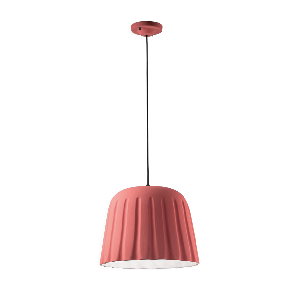 Pink ceramic pendant corail 40x30cm Madame Grès - Ferroluce