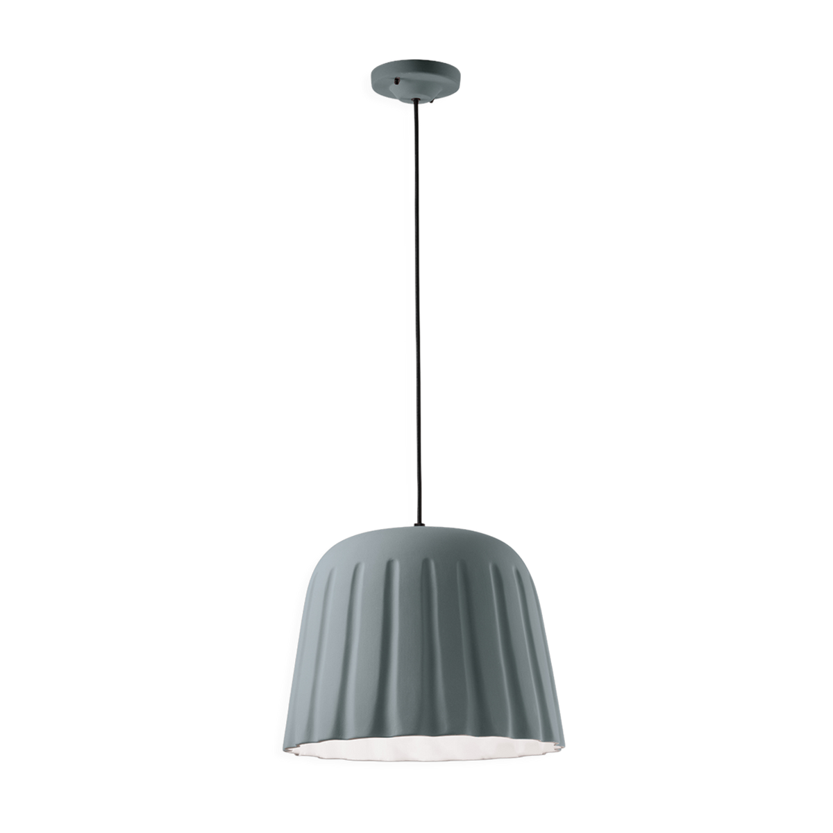 Grey ceramic pendant 40x30cm Madame Grès - Ferroluce