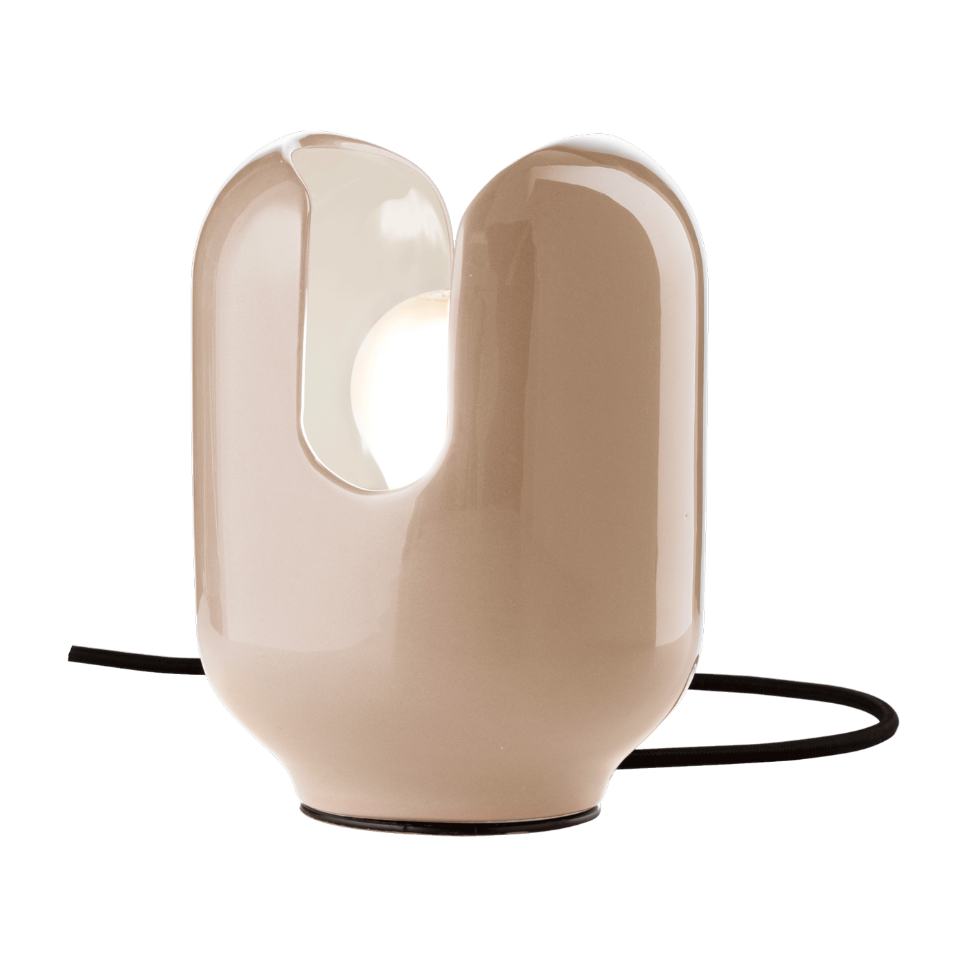 Lampada da tavolo in ceramica grigio sabbia 14, 5x20 cm Batucada - Ferroluce