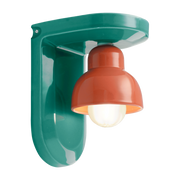 Ceramic wall lamp turquoise and orange pokè 13x22cm Berimbau - Ferroluce