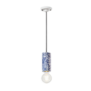 Suspension en céramique ming bleu 8x18cm PI - Ferroluce