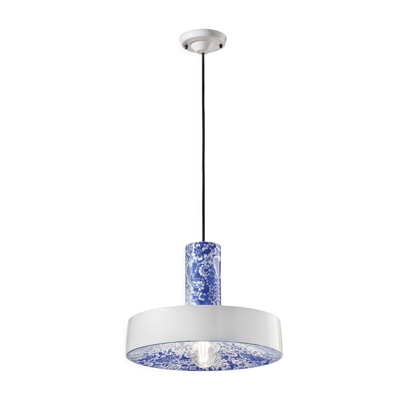 Ceramic pendant ming blue 35x26cm PI - Ferroluce