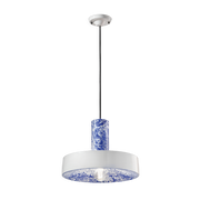 Suspension en céramique ming bleu 35x26cm PI - Ferroluce