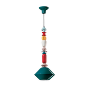 Suspension en céramique vert pétrole 31x87cm Lariat - Ferroluce