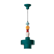 Lariat petrol green ceramic pendant 28x60cm - Ferroluce