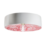 Red ming ceramic ceiling light 40x11cm PI - Ferroluce