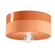 Peach orange ceramic ceiling light 25x11cm PI - Ferroluce