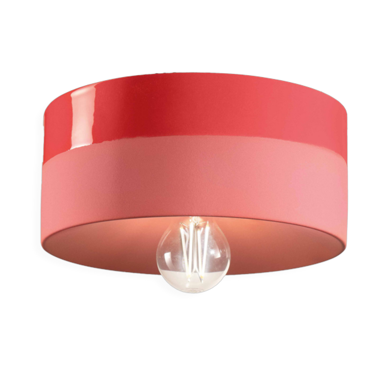Deckenleuchte aus roter Keramik corail 25x11cm PI - Ferroluce