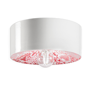 Red ming ceramic ceiling light 25x11cm PI - Ferroluce