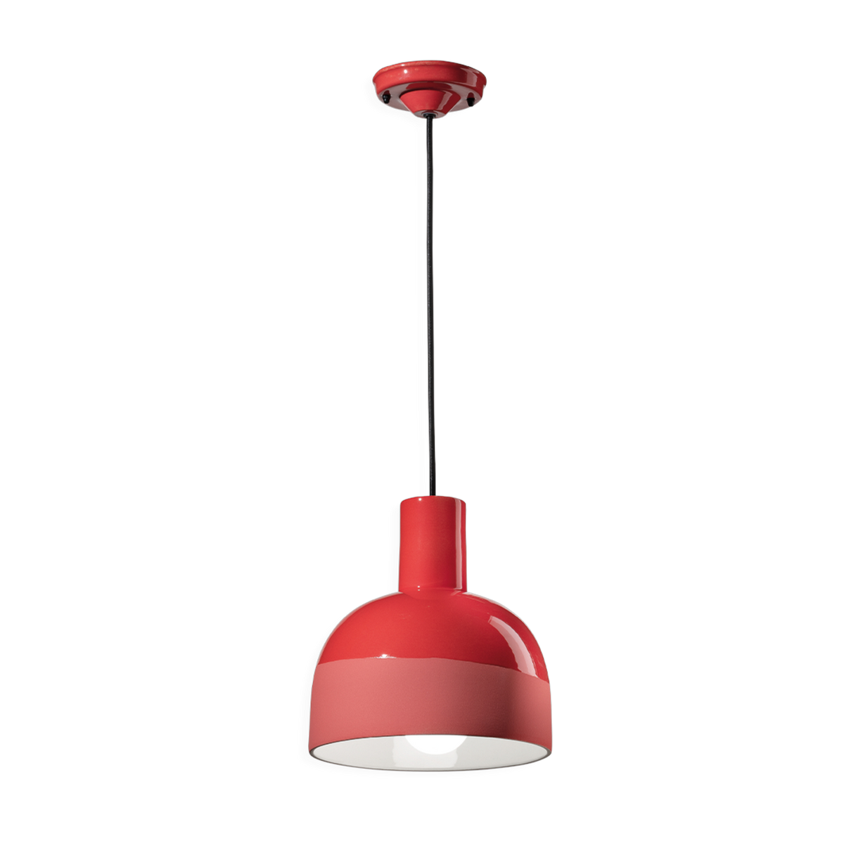 corail Lampada a sospensione in ceramica rossa 22, 5x26, 5cm Caxixi - Ferroluce