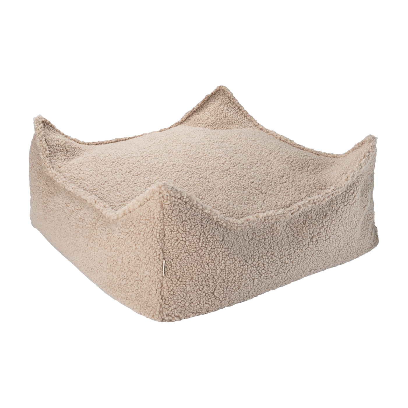 Puff cuadrado sherpa bouclé biscuit 60x60cm Beanbgas - Wigiwama