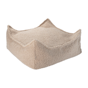 Square Pouf Sherpa bouclé biscuit 60x60cm Beanbgas -. Wigiwama