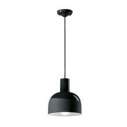 Black ceramic hanging lamp charbon 22. 5x26. 5cm Caxixi - Ferroluce