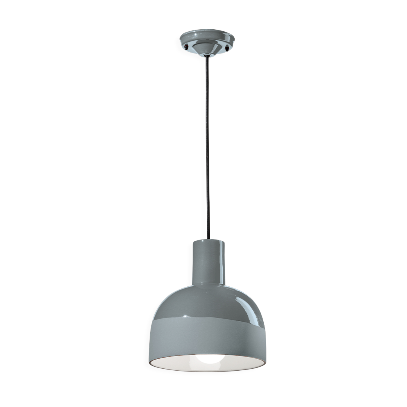 Lampada a sospensione in ceramica grigia Caxixi castle 22, 5x26, 5cm - Caxixi Ferroluce
