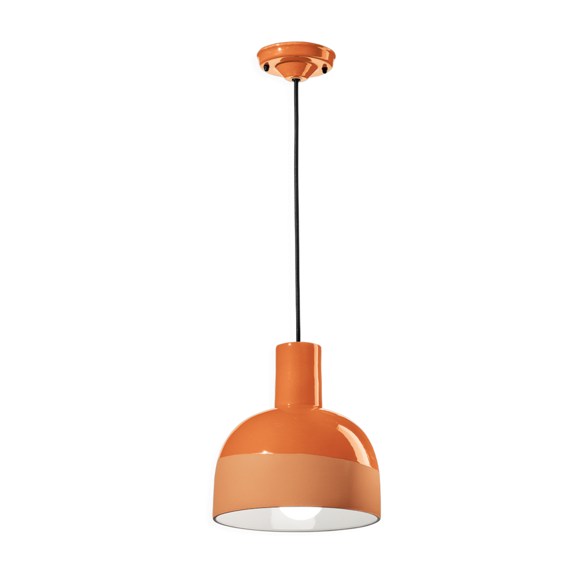 Caxixi lampada a sospensione in ceramica arancio pesca 22, 5x26, 5 cm - Caxixi Ferroluce
