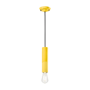 Lemon yellow ceramic suspension lamp 5. 5x25cm PI - Ferroluce