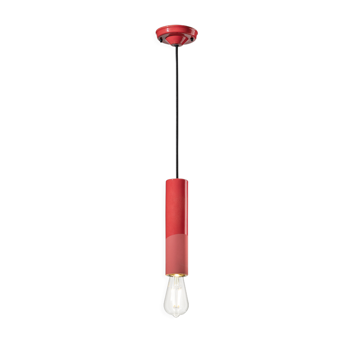 Red ceramic suspension corail 5. 5x25cm PI - Ferroluce