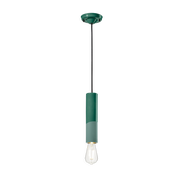 Bottle-green ceramic suspension lamp 5. 5x25cm PI - Ferroluce