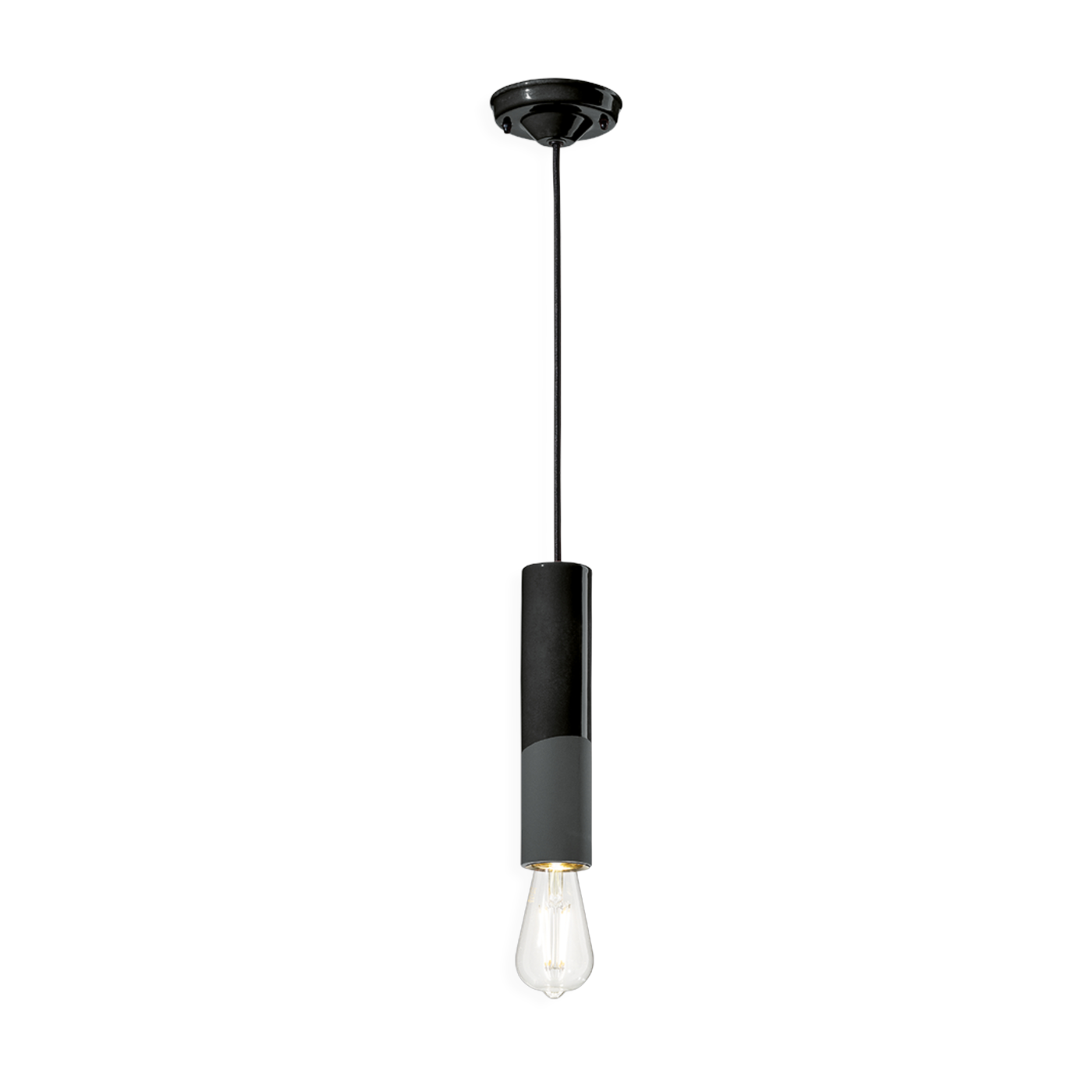 Black ceramic suspension charbon 5. 5x25cm PI - Ferroluce